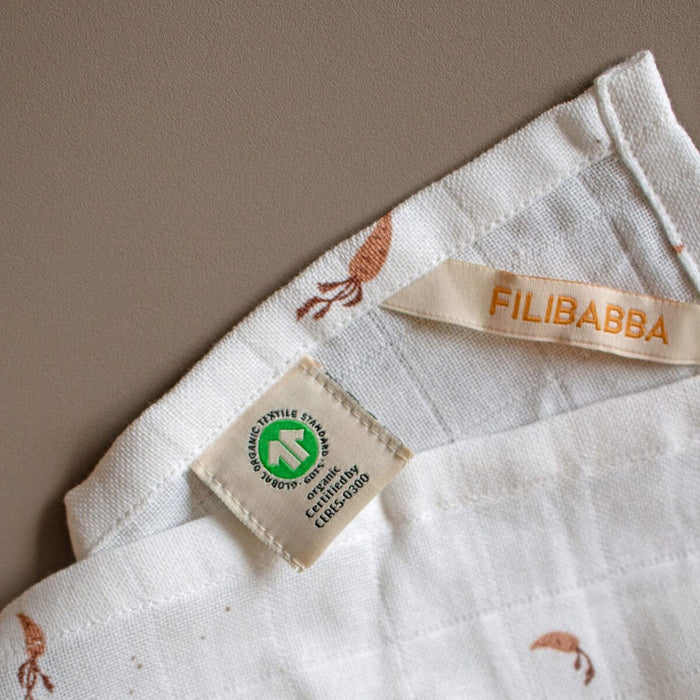 Musselintuch Gemustert aus GOTS Bio-Baumwolle von Filibabba kaufen - Baby, Babykleidung & mehr