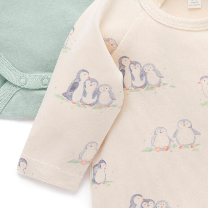 Penguin Bodysuit 2er Pack - Body Langarm aus 100% GOTS Bio-Baumwolle von Purebaby Organic kaufen - Kleidung, Babykleidung & mehr
