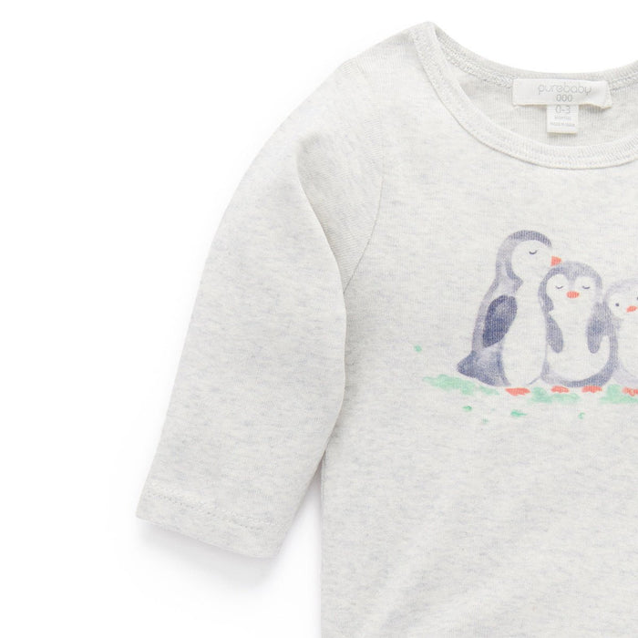 Penguin Bodysuit - Body Langarm aus 100% GOTS Bio-Baumwolle von Purebaby Organic kaufen - Kleidung, Babykleidung & mehr