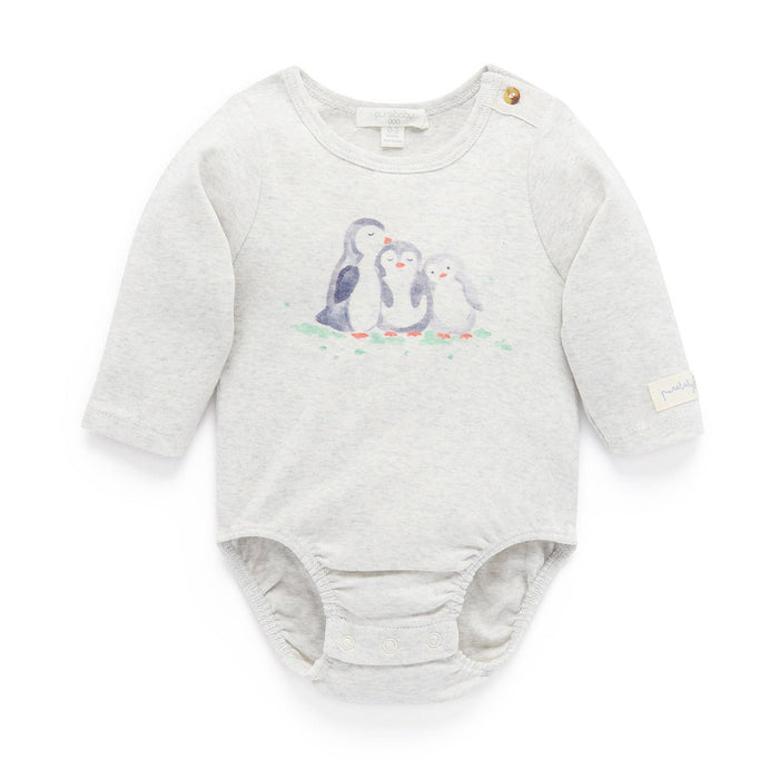 Penguin Bodysuit - Body Langarm aus 100% GOTS Bio-Baumwolle von Purebaby Organic kaufen - Kleidung, Babykleidung & mehr
