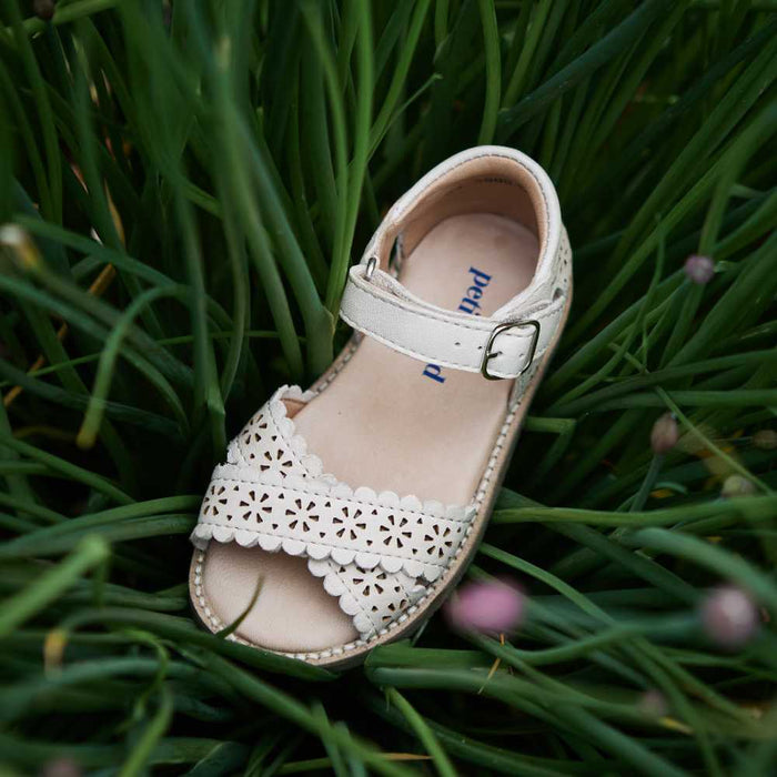 Sandale Crossover Scallop Flower - aus Chrom freiem Premium Leder von petit nord kaufen - Kleidung, Babykleidung & mehr