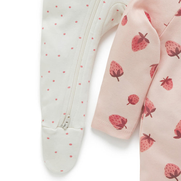 Schlafanzüge mit Print 2er Set mit Reißverschluss GOTS Bio-Baumwolle von Purebaby Organic kaufen - , Babykleidung & mehr