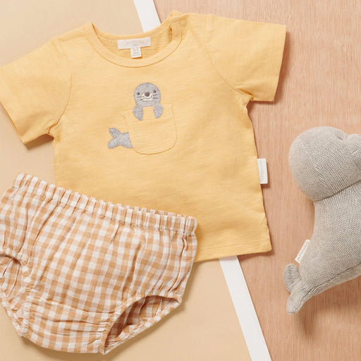 Set Bloomer + T-Shirt GOTS Bio-Baumwolle von Purebaby Organic kaufen - , Babykleidung & mehr