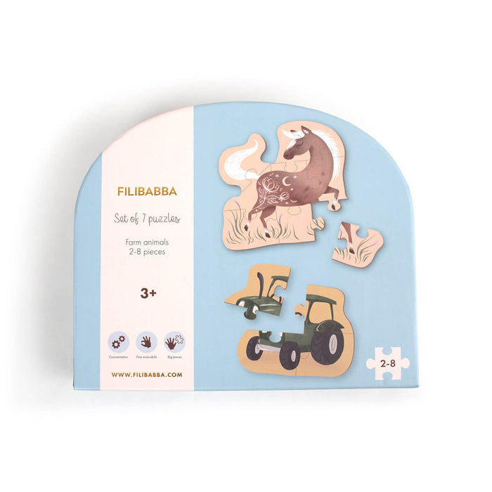 Set mit 7 Tierpuzzle Puzzle aus Pappe ab 3 Jahren von Filibabba kaufen - Spielzeug, Geschenke, Babykleidung & mehr