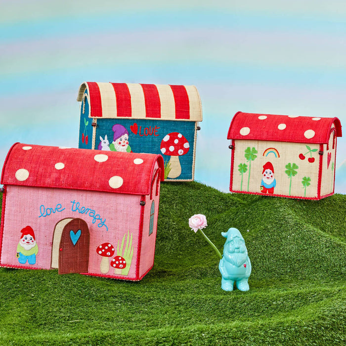 Small Gnome Raffia Toy Basket Love Theme Print - Aufbewahrungskorb von Rice kaufen - Spielzeug, Kinderzimmer, Babykleidung & mehr