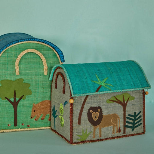 Small Lion Raffia Toy Basket Jungle Animals Print - Aufbewahrungskorb von Rice kaufen - Spielzeug, Kinderzimmer, Babykleidung & mehr