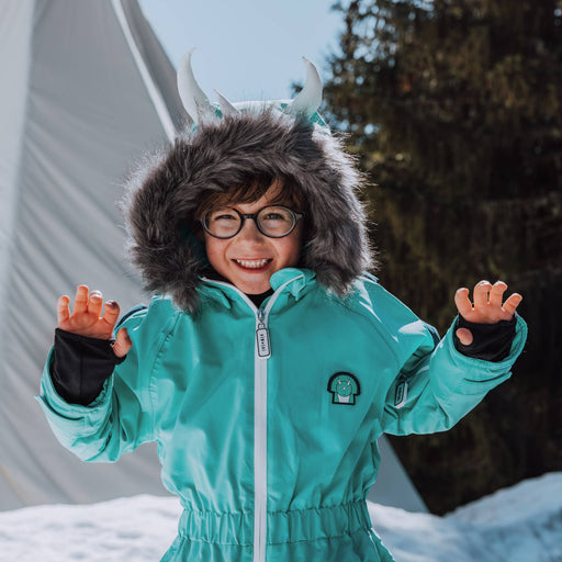 Spike the Dinosaur - Nachhaltiger Kinder Schneeanzug aus recycelten Flaschen von Dinoski kaufen - Kleidung, Alltagshelfer, Babykleidung & mehr