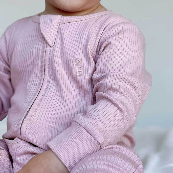 Strampler mit Reißverschluss Gerippt GOTS Bio-Baumwolle von Purebaby Organic kaufen - Kleidung, Babykleidung & mehr
