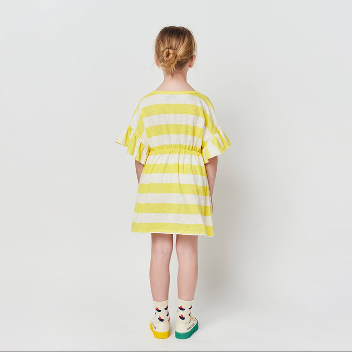 Stripes Ruffle Dress - Kleid gestreift aus 100% Bio Baumwolle von Bobo Choses kaufen - Kleidung, Babykleidung & mehr